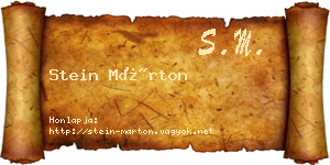 Stein Márton névjegykártya