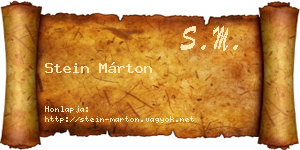 Stein Márton névjegykártya
