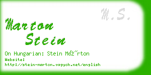 marton stein business card